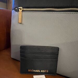 AUTHENTIC MICHAEL KORS HAILEE LEATHER MD SATCHEL & NWT MK MATCHING CARD HOLDER